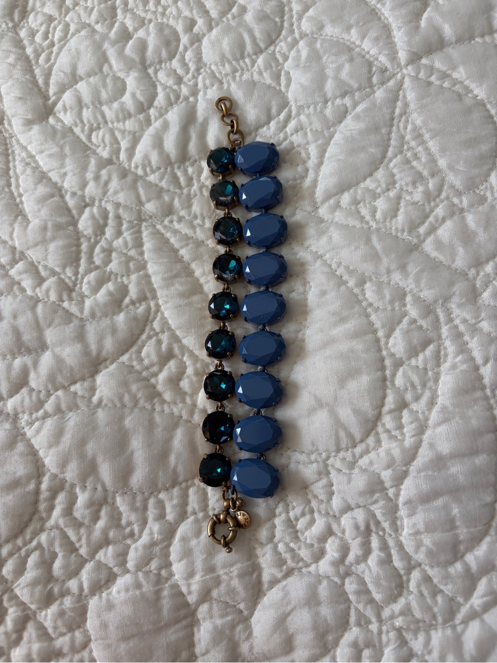 JCrew Blue Crystal Link Bracelet